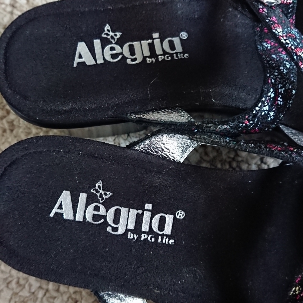 Alegria Black Multi-Color Loti Funtastic Wedge Sandals size 6 - Picture 7 of 13